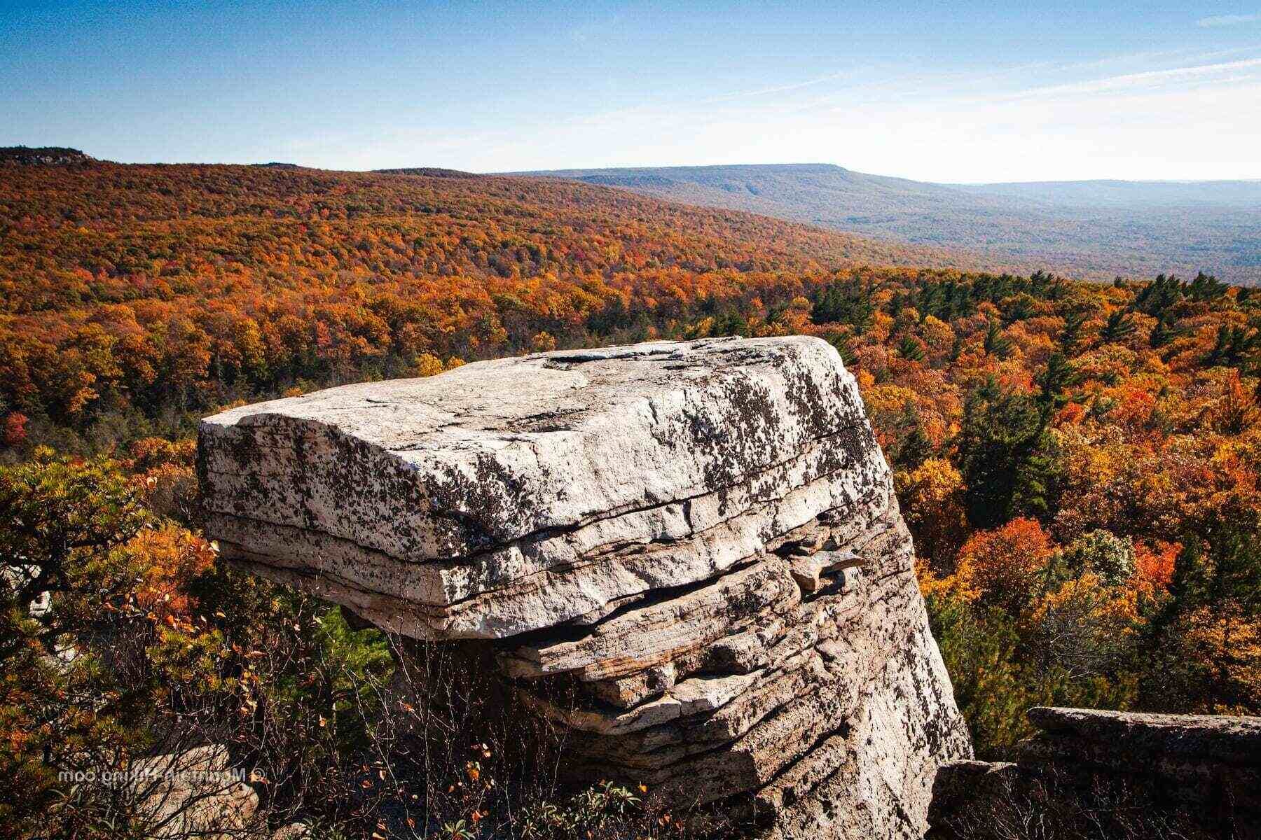 Shawangunk Ridge — rock formation overlooking autumn foliage